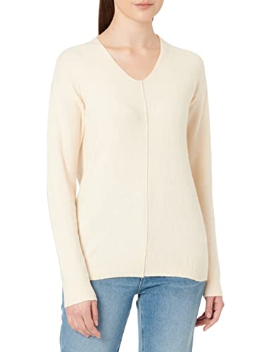 TOM TAILOR Damski Sweter Basic z dekoltem w serek 1033640, 28130 - Soft Buttercream, M