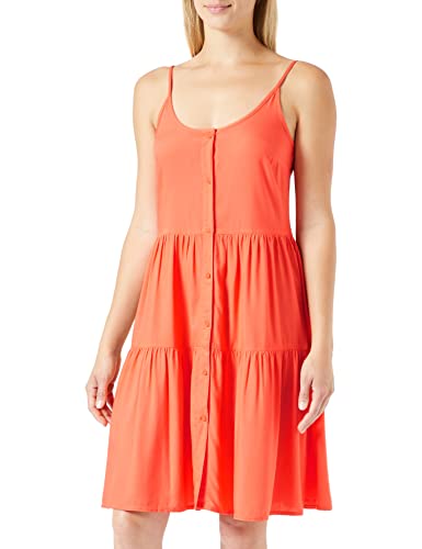 ONLY Damska sukienka Onlyana Life Fr Strap Button Dress PTM letnia sukienka, koralowy (Hot Coral), M
