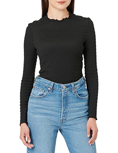 VERO MODA Women's VMNYNNE LS TOP NOOS koszulka z długim rękawem, czarna, M