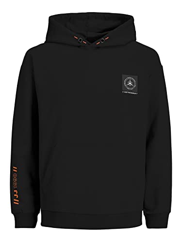 Jack & Jones Junior Bluza chłopięca Jcofilo Sleeveprint Sweat Hood Sn Jnr, czarny, 152