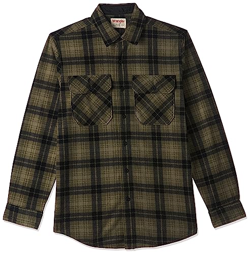 Wrangler Męska koszula z długim rękawem Plaid Fleece Shirt Jacket Button-Down