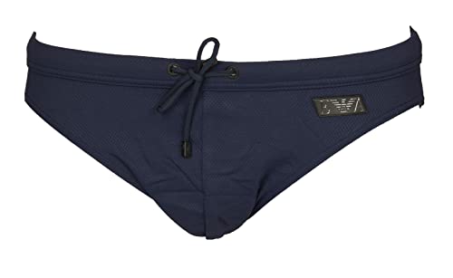 Emporio Armani Swimwear Men's Emporio Armani Black Label Low Swim Briefs, Navy Blue, 52, granatowy