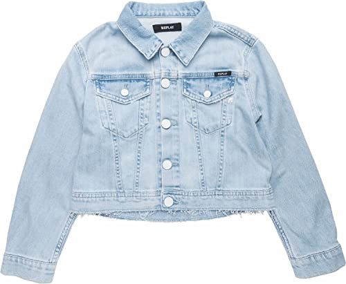 Replay Dziewczęca SG8252 kurtka dżinsowa, 011 SUPER Light Blue, 4A, 011 Super Light Blue, 4 Lata