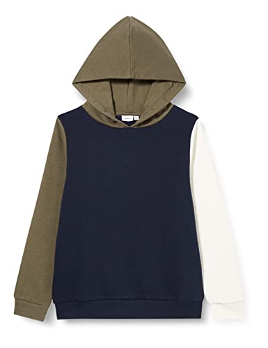 NAME IT Chłopięca bluza NKMKALPO LS Sweat WH BRU NOOS Bluza, Beetle, 122/128