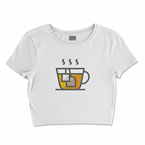 Bona Basics, Damski T-shirt basic, z nadrukiem cyfrowym, 100 bawełny, biały, swobodny, damski top, rozmiar: L, biały, L Krótki