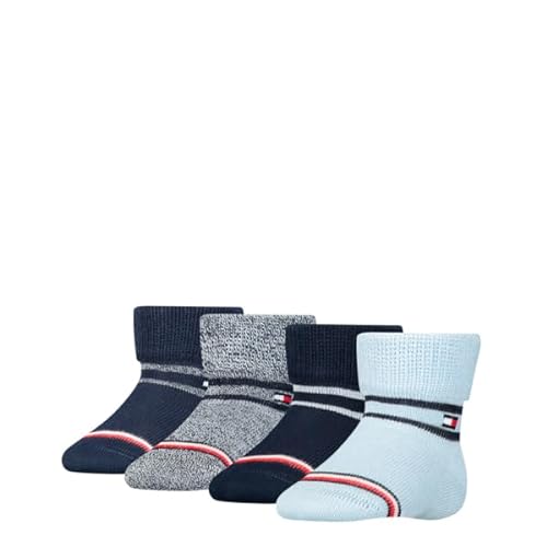 Tommy Hilfiger Mouline Stripe Pończochy dziecięce, Blue/Navy Combo, 19-22