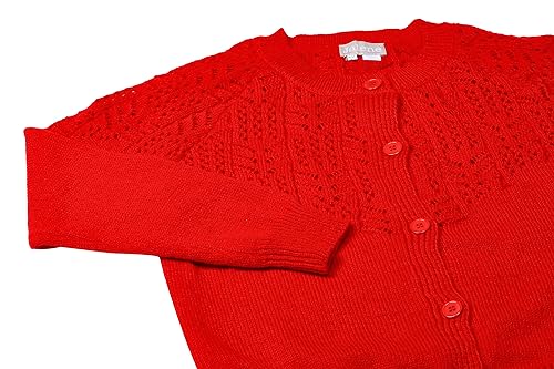 Jalene Damska modna kurtka kardigan z dzianiny poliestrowej czerwona rozmiar XS/S, czerwony, XS