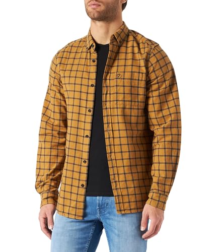 FJÄLLRÄVEN Męska koszula flanelowa Övik M sweter, Kasza gryczana brązowa/ciemnogranatowa, L