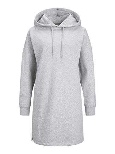 Jack&JONES damska bluza z kapturem JXABBIE LS REL Every Brush Hoodie, jasnoszary melanż/szczegóły: White JJXX, L, Light Grey Melange/Szczegóły: białe logo Jjxx, L