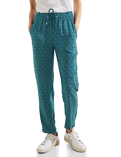 Cecil Damskie spodnie do biegania z nadrukiem, Deep Lake Green, XS x 28L