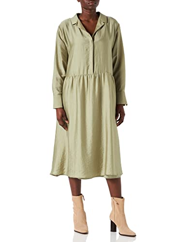 s.Oliver BLACK LABEL Damska sukienka długa, regularny krój, zielony (Tannengrün), 42