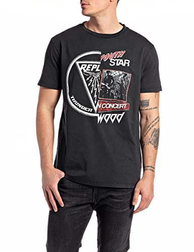 Replay Męski T-shirt M6307, czarny, XS