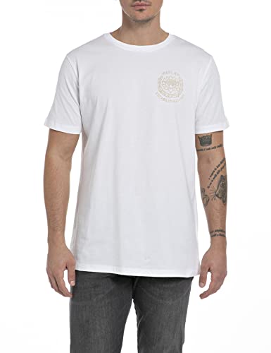 Replay Męski T-shirt M6566B.00.2660, 1 biały, XL