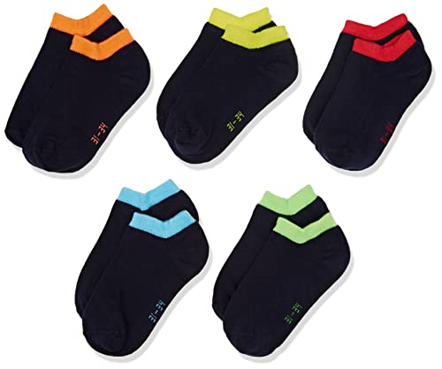 Champion Unisex – dziecięce i młodzieżowe krótkie skarpety, Blu Marino (Logo Multicolore), 31-34 EU (12-2 Kids UK)