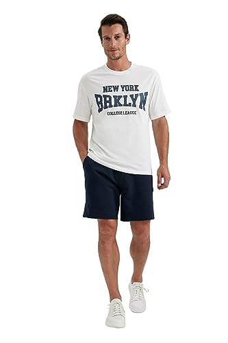 DeFacto Męskie krótkie spodnie do biegania, wygodne, krótkie spodnie sportowe dla mężczyzn, uniwersalne krótkie spodnie dla mężczyzn, wysokiej jakości spodnie męskie do uprawiania sportu, grantowy, M