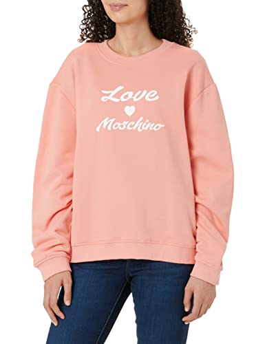 Love Moschino Damska bluza o regularnym kroju z nadrukiem Cursive Brand Print, Rosa, 46