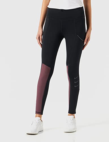 NIKE Damskie legginsy Dri-fit Run Division Epic Luxe, czarne/ciemne wino/czarne, L, Czarny/ciemne wino/czarny, L