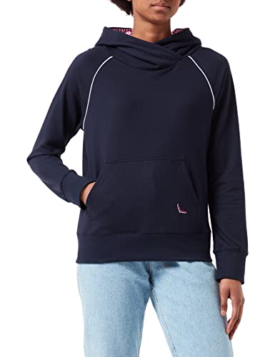 Trigema Damska bluza z kapturem 577921122, granatowa, standardowa