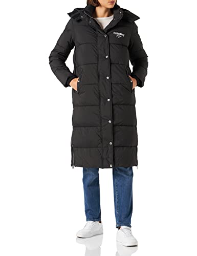 Tommy Hilfiger Damskie Tjw Graphic Longline Puffer wyściełane płaszcze, czarne, XS, Czarny, XS