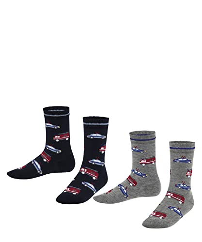 FALKE Uniseks - dzieci Skarpety Cars 2-Pack K SO Bawełna z wzorem 2 Pak, Wielokolorowy (Sortiment 0010), 35-38 (9-12 lata)