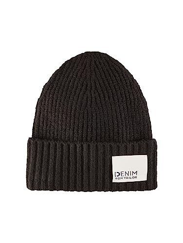 TOM TAILOR Denim Czapka damska, 14482 – Deep Black, jeden rozmiar