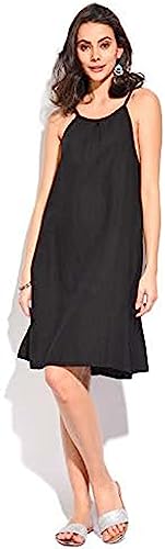 Bonateks, Długa sukienka z okrągłym kołnierzem, przednimi fałdami i krótkimi rękawami, 100% len, rozmiar DE: 38 rozmiar US: M, satyna - wyprodukowano we Włoszech, beżowy, 38