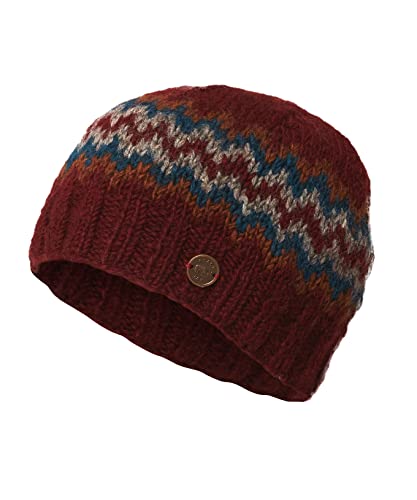 Joe Browns Czapka męska Fairisle z podszewką polarową, Wino Multi, Rozmiar uniwersalny