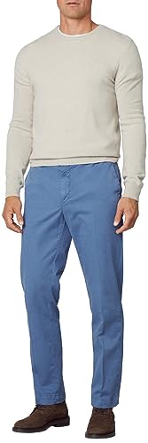 Hackett London C Chino Sanderson Spodnie męskie, Niebieski (Steel Blue), 34W / 30L