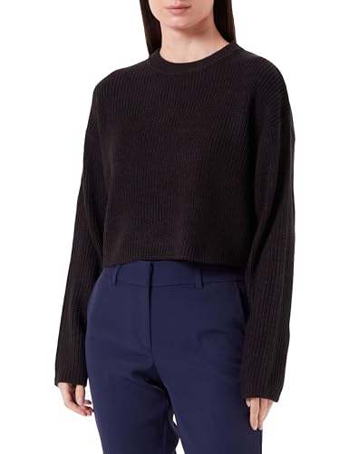 Bestseller A/S Damski sweter ONLMALAVI L/S Cropped KNT NOOS, czarny, S, Schwarz, S