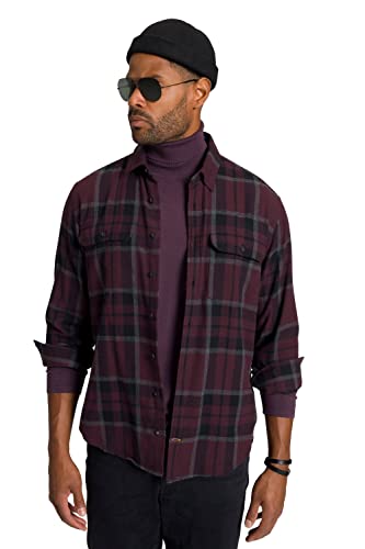 STHUGE Męska koszula w kratkę, MF, koszula Kent koszula, oberżyna, 4XL, bakłażan, 4XL