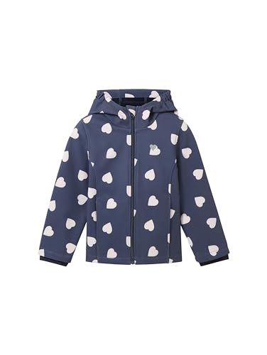 TOM TAILOR Dziewczęca kurtka softshellowa z wzorem w serce, 32712-Big Heart Print, 116/122 cm