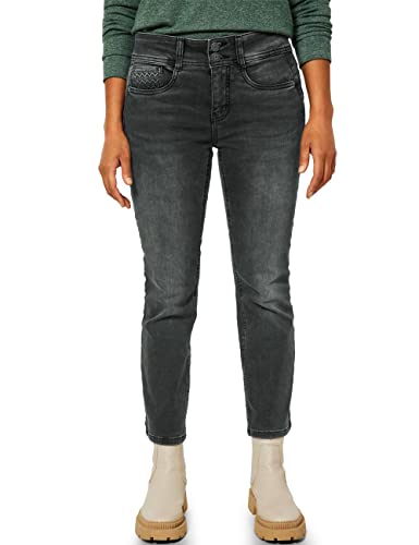 Street One Damskie spodnie jeansowe Bootcut, Dark Grey Wash, 33W / 28L