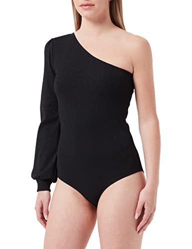 Naf Naf Damska koszulka Olena Body T-Shirt, czarna, XS