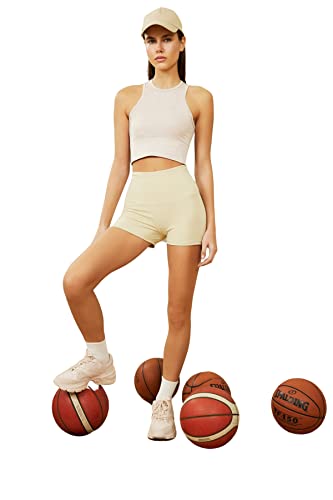 Trendyol Damskie legginsy sportowe z wysokim stanem Skinny Fit, BEŻOWY, X-Large