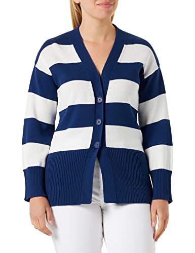 United Colors of Benetton Sweter damski kardigan M/L 1494e601V, niebieski wzór w paski 903, S, Wzór w niebieskie paski 903, S