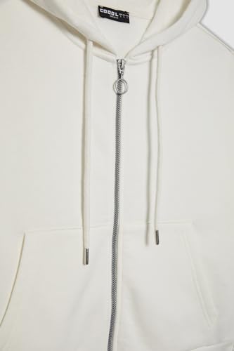 DeFacto Damski kardigan z dzianiny, biały, L