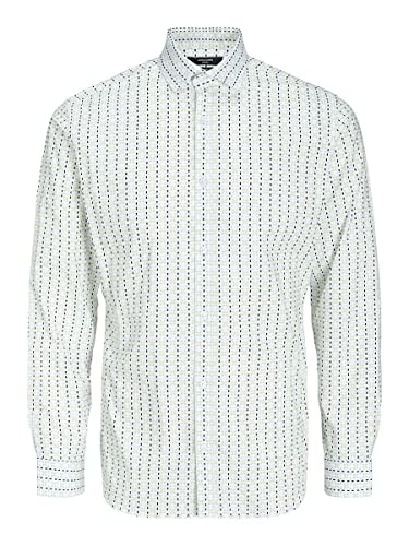 JACK & JONES Koszula męska, White/Fit: Slim Fit, M