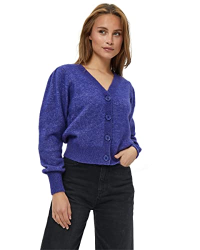 Minus Damski kardigan z dzianiny Ditta, Royal Blue Melange, L, Royal Blue Melange, L