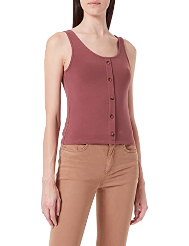 ONLY Damskie Onllivelove Button Detail Cropped Sl Top T-shirty & Tops, Ró?owo-br?zowy, XL