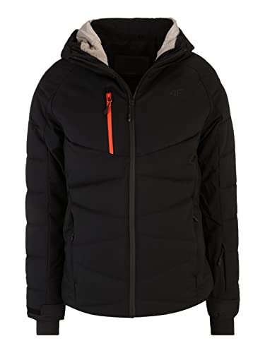 4F Męska kurtka narciarska Kumn007 dżinsy, głębokie czarno-czarne, XXL, Głęboki czarny - czarny, XXL