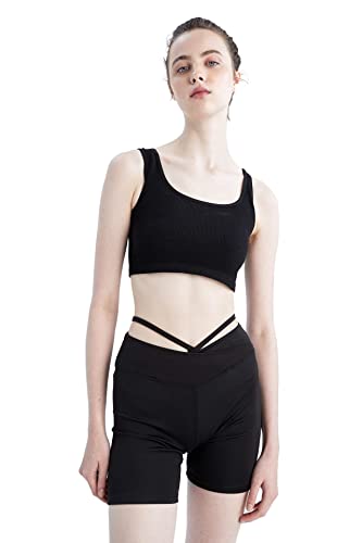 DeFacto Bralette koronkowy biustonosz damski – miękki i oddychający biustonosz (czarny, M – L), czarny, M