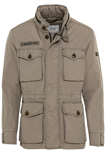 camel active Męska kurtka polowa z zwijanym kapturem, khaki, 50