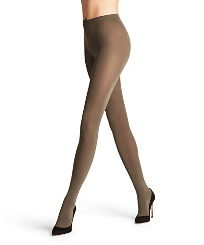 FALKE Kobiety Rajstopy Cotton Touch W TI Kryjący grube jednokolorowe 1 Para, Zielony (Khaki 7826), S-M
