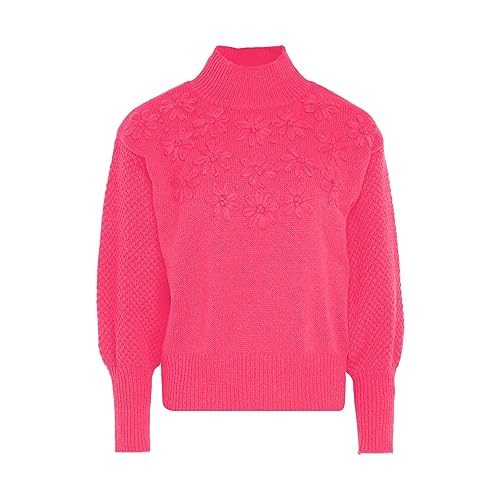 Ebeeza Damski sweter stokrotki różowy XL/XXL, Rosa, XL