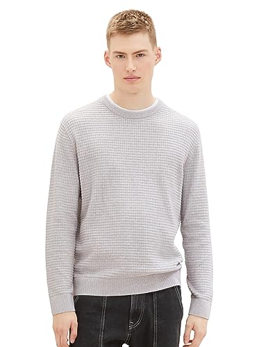TOM TAILOR Denim sweter męski, 15398 – Light Stone Grey Melange, XL