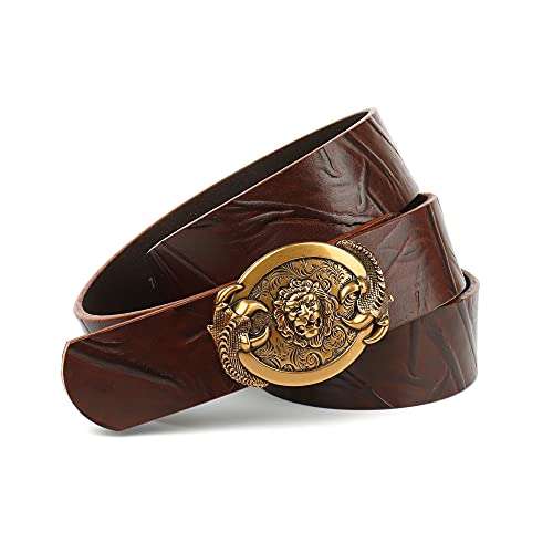 Anthoni Crown Unisex pasek skórzany pasek, ciemnobrązowy, 80