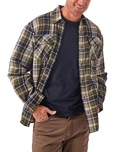 Wrangler Authentics Męska koszula z długim rękawem z podszewką Sherpa na guziki, Olive Sky, XXL