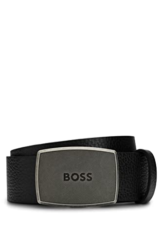BOSS Męski pasek Jensy-Gr Sz40 Włoski skórzany z płaską klamrą z logo, Dark Brown205, 115
