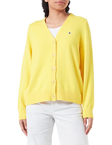 GANT Damska kurtka z dzianiny ICON G Cotton, Canary Yellow, standardowy, Canary yellow, S