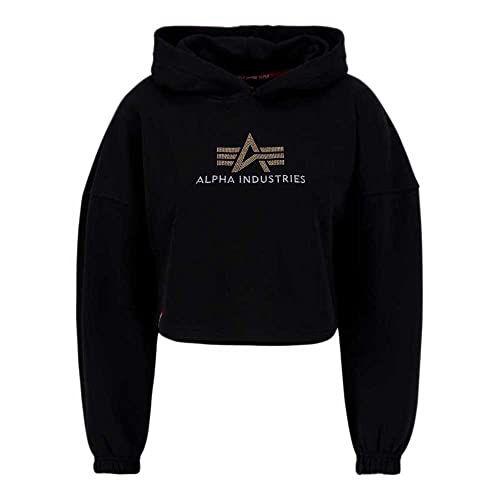 Alpha Industries Damska bluza z kapturem Crystal Cos Wmn Hoody, 03-Black, XL